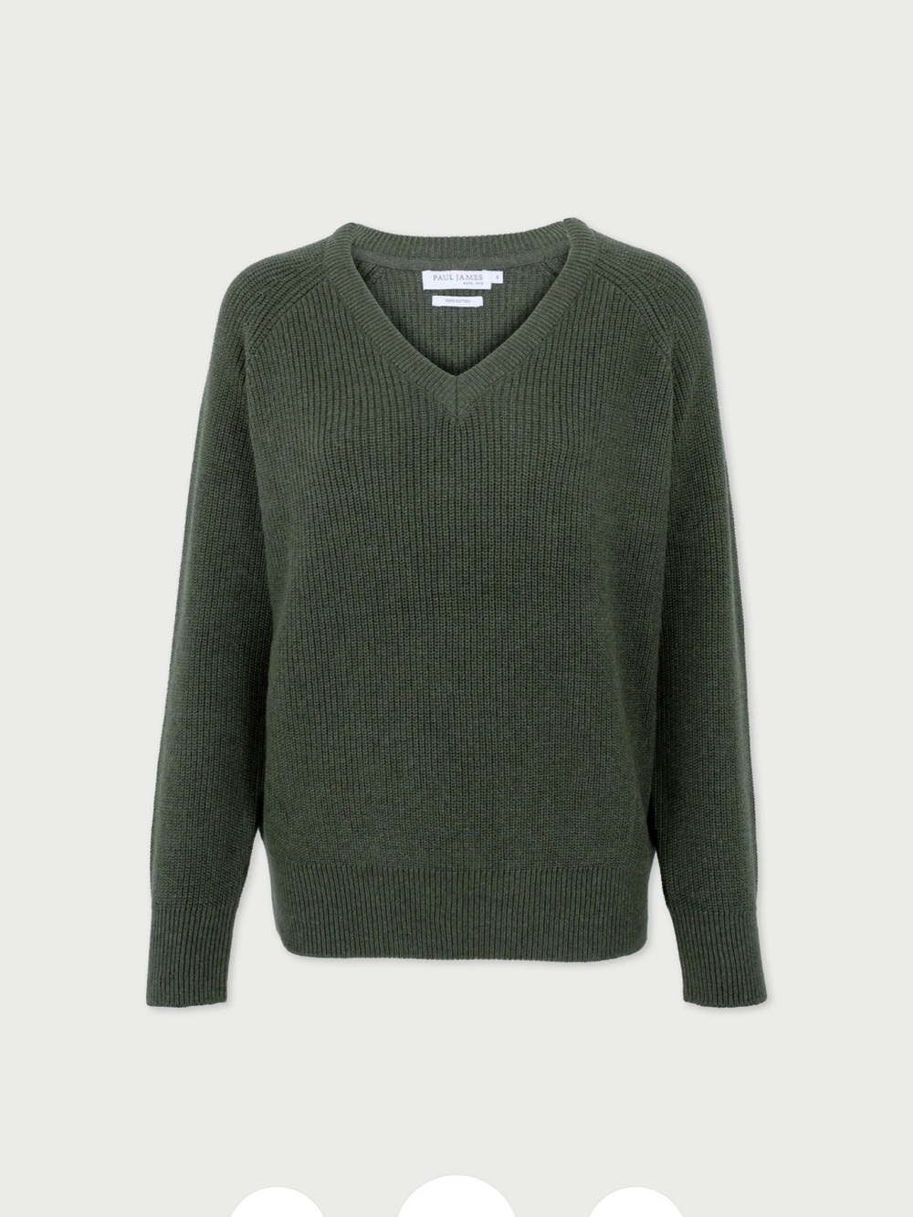Paul James cotton ribbed v neck sweater